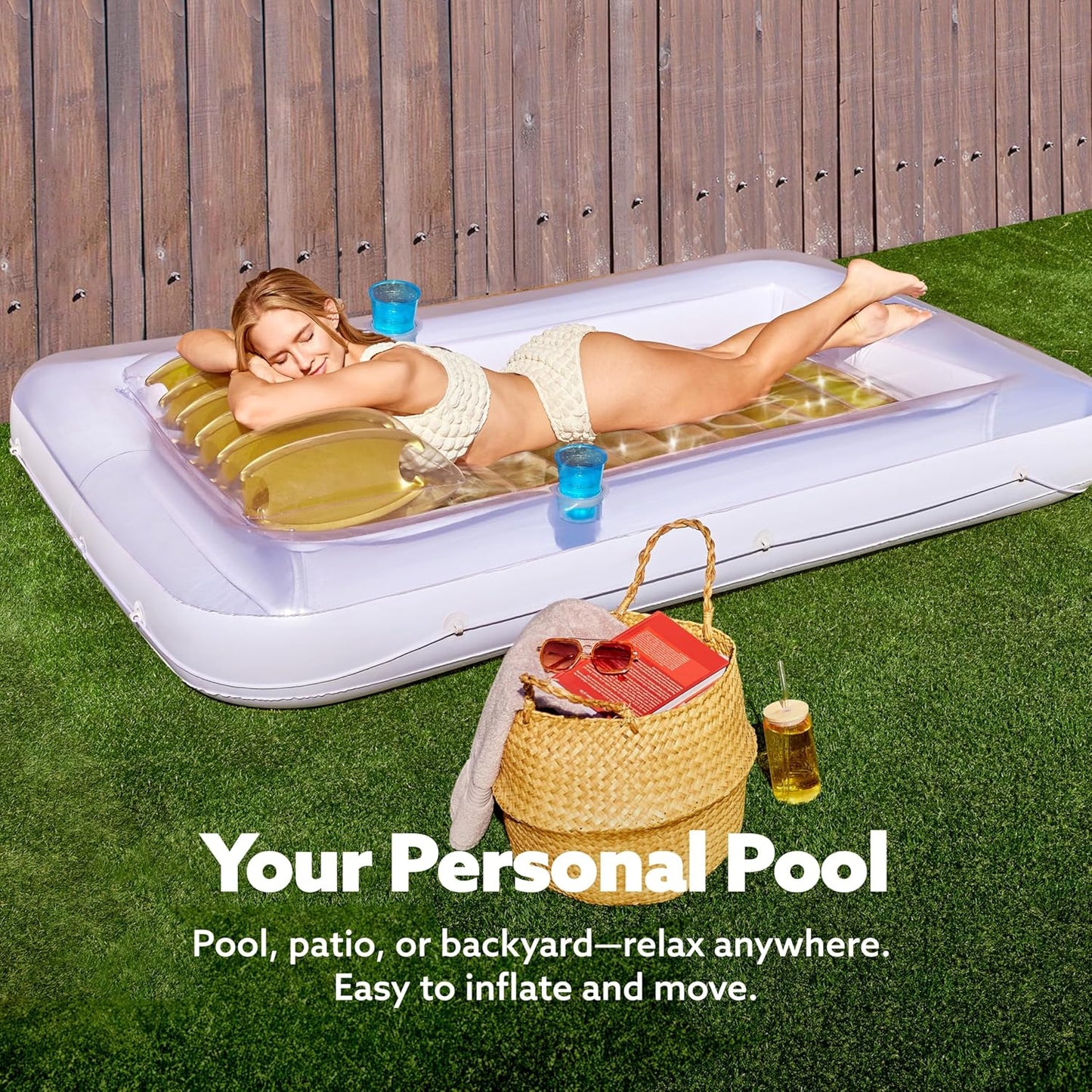 Viral Inflatable Tanning Pool Lounge Float (70" x 46")
