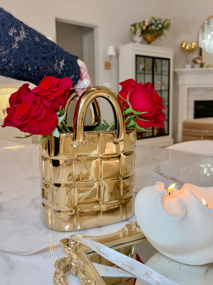 Golden Elegance Ceramic Vase