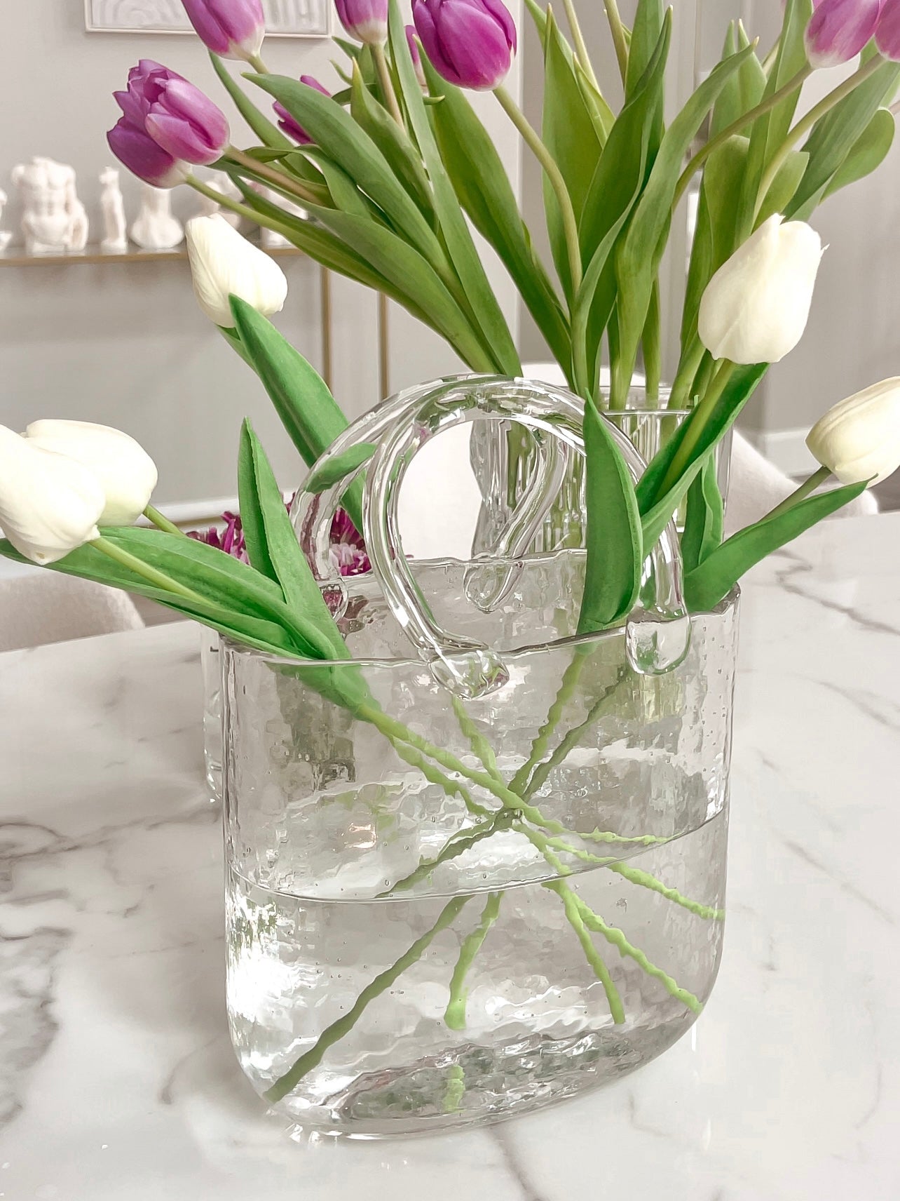 Elegant Glass Handbag Vase Decor