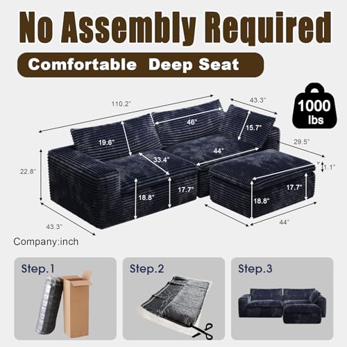 Cozy Cloud Modular Boneless Sofa